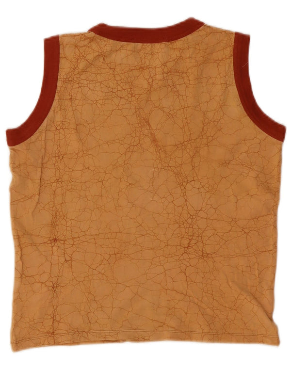 I Pinco Pallino Womens Crop Graphic Vest Top UK 4 XS Bej Viscoza