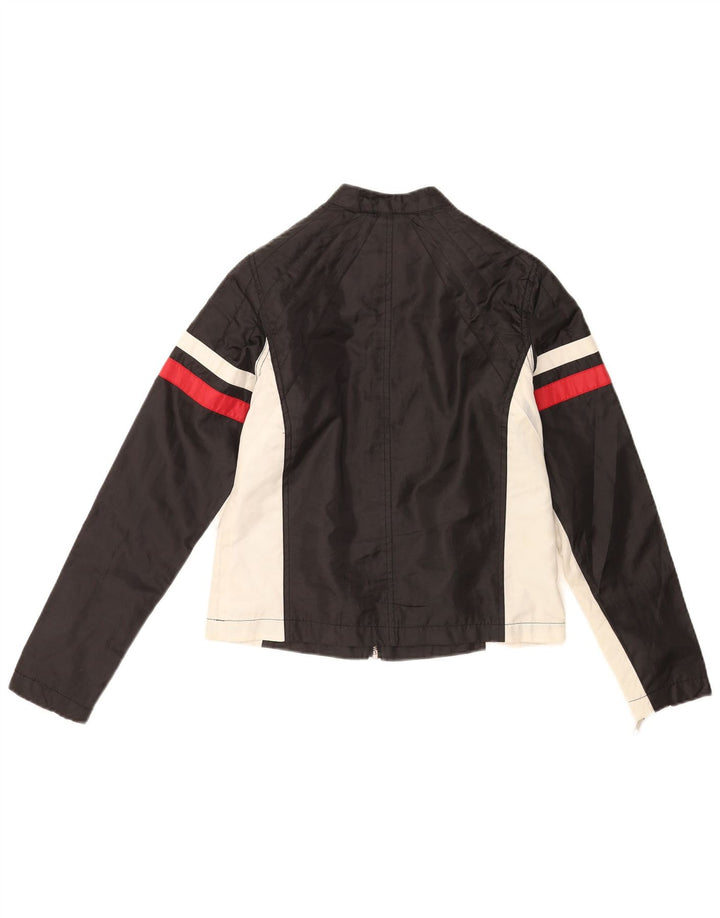Jachetă de motociclist vintage pentru bărbați UK 36, negru, color block