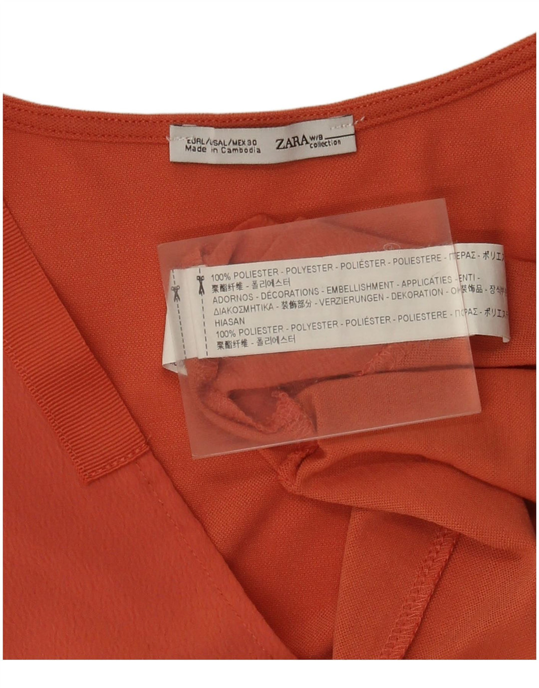Bluză supradimensionată pentru femei Zara UK 16 Poliester portocaliu mare