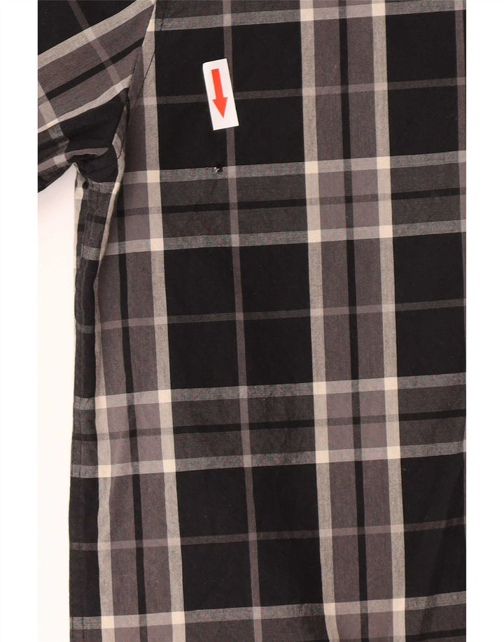 Cămașă pentru bărbați Lyle & Scott, bumbac cu carouri mici, negru