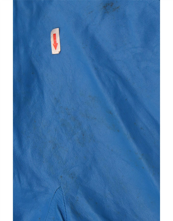 Geacă de piele vintage pentru femei IT 46 Large Blue