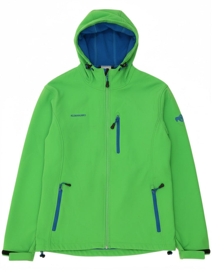 KILIMANJARO Mens Hooded Windbreaker Jacket UK 40 Large Green Polyester