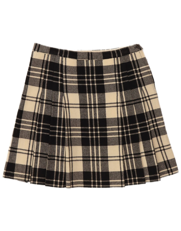 Fusta mini vintage pentru femei W26, carouri mici, negre