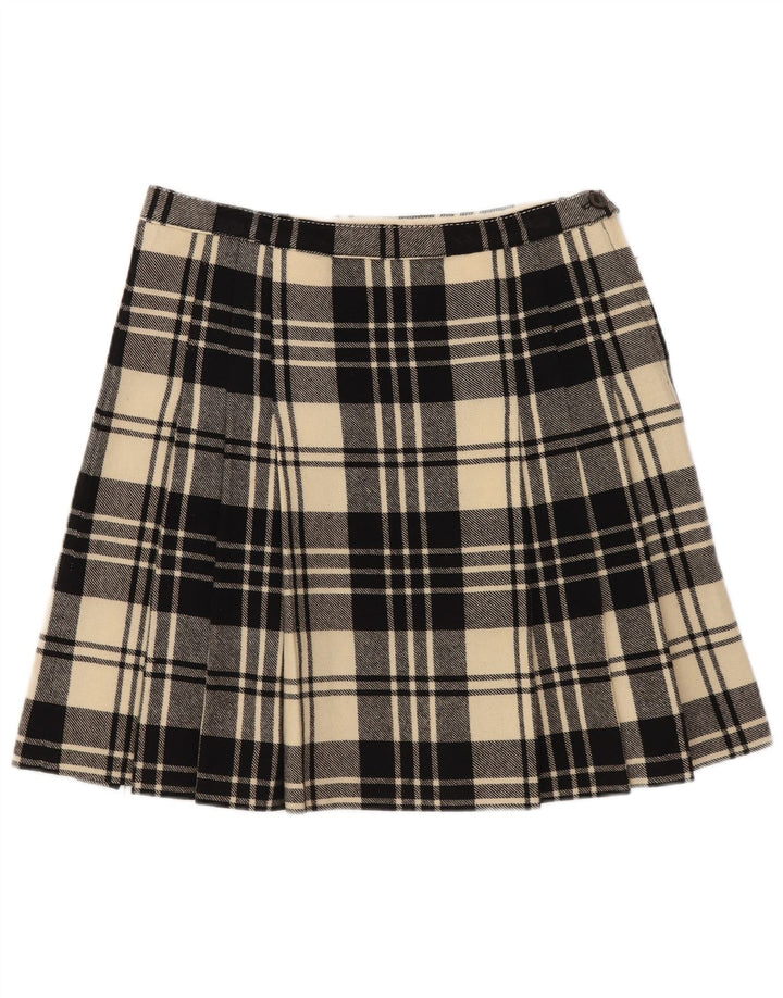 Fusta mini vintage pentru femei W26, carouri mici, negre