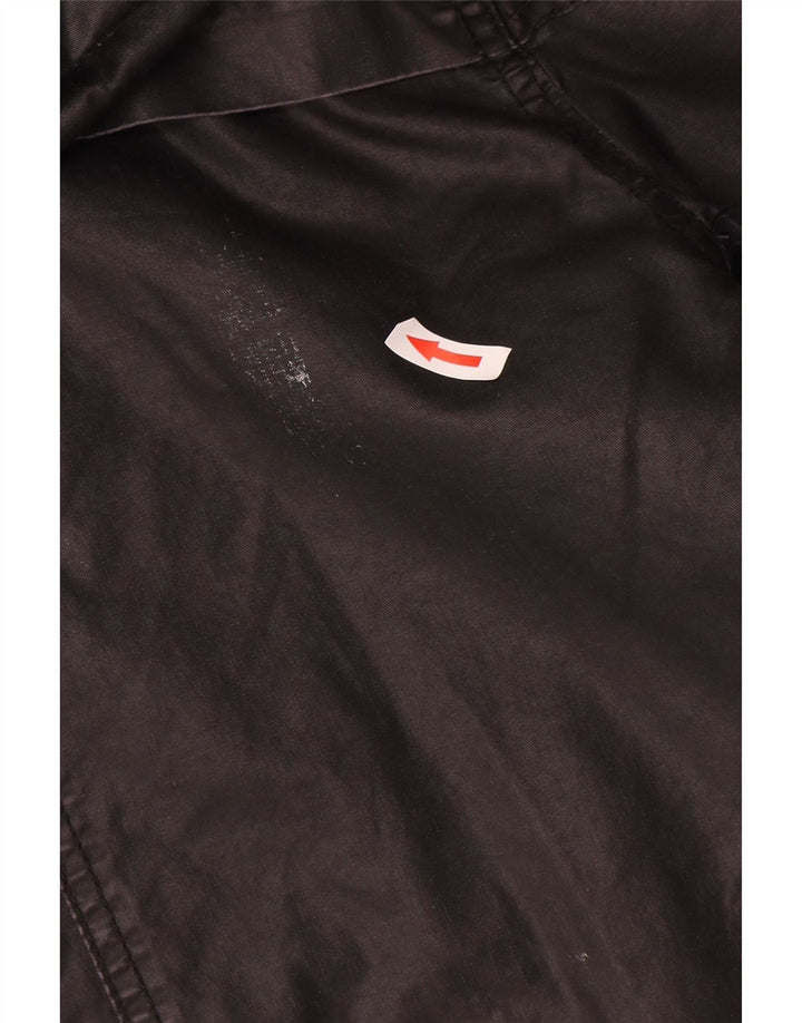 Jachetă din bumbac cerat cu glugă pentru femei Zara UK 14 Medium Black