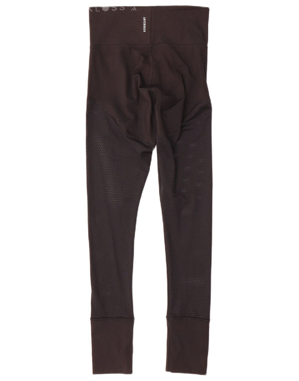 Leggings grafic Adidas pentru femei UK 8/10 Small Black