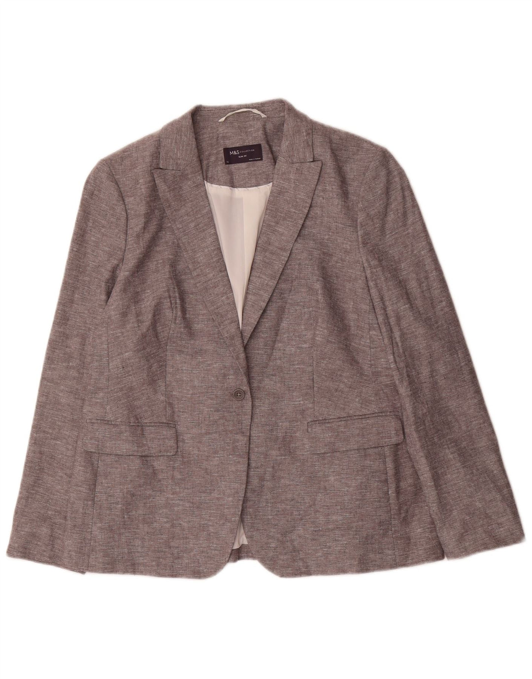 Marks & Spencer jachetă pentru femei, cu 1 buton, slim fit, UK 16, mare, gri