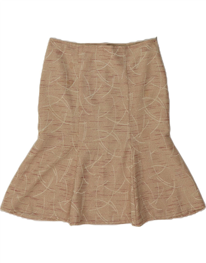 VINTAGE Womens Abstract Pattern Trumpet Skirt W30 Medium Beige Vintage Vintage and Second-Hand Vintage from Messina Hembry 