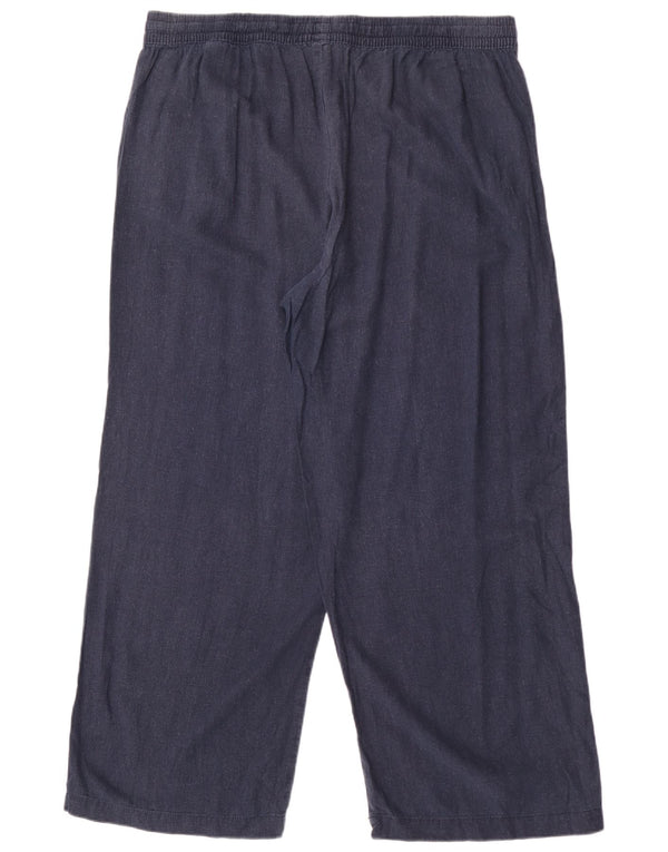 Pantaloni chino pentru femei Marks & Spencer cu picioare largi UK 20 2XL W38 L30 bleumarin