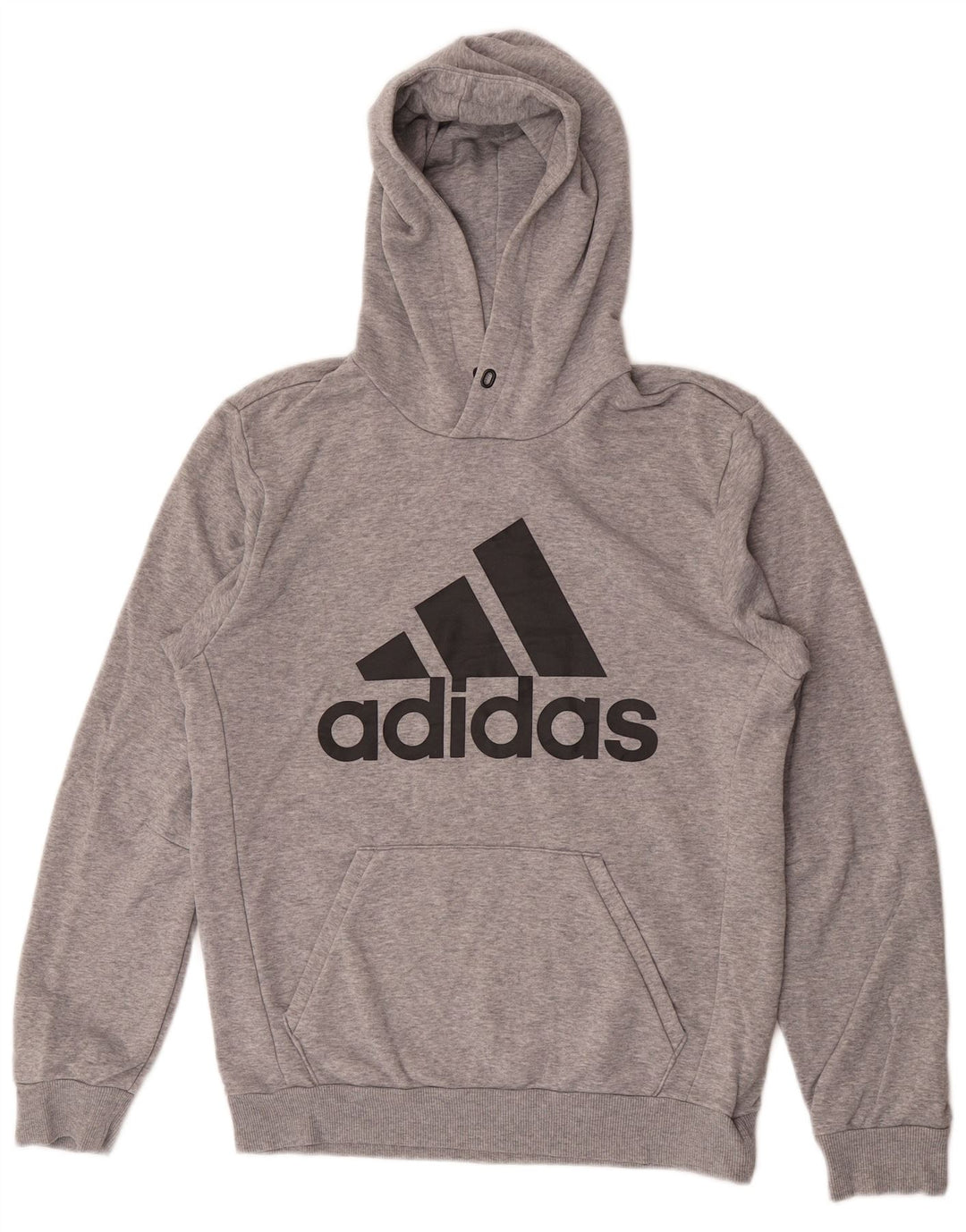Pulover Adidas pentru bărbați cu capota, bumbac, gri mic