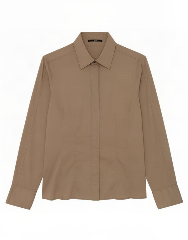 Cămașă pentru femei Hugo Boss UK 14 mare, bumbac kaki
