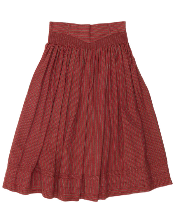 VINTAGE Womens High Waist A-Line Skirt W28 Medium Red Striped Cotton