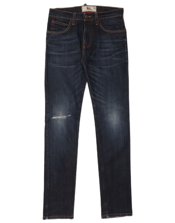 Blugi subțiri Roy Rogers pentru femei UK 12 Medium W28 L30 Bumbac bleumarin