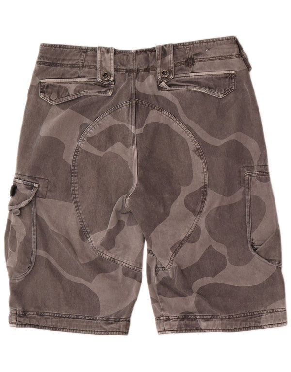 Pantaloni scurti cargo vintage pentru bărbați, mari W34, camuflaj gri
