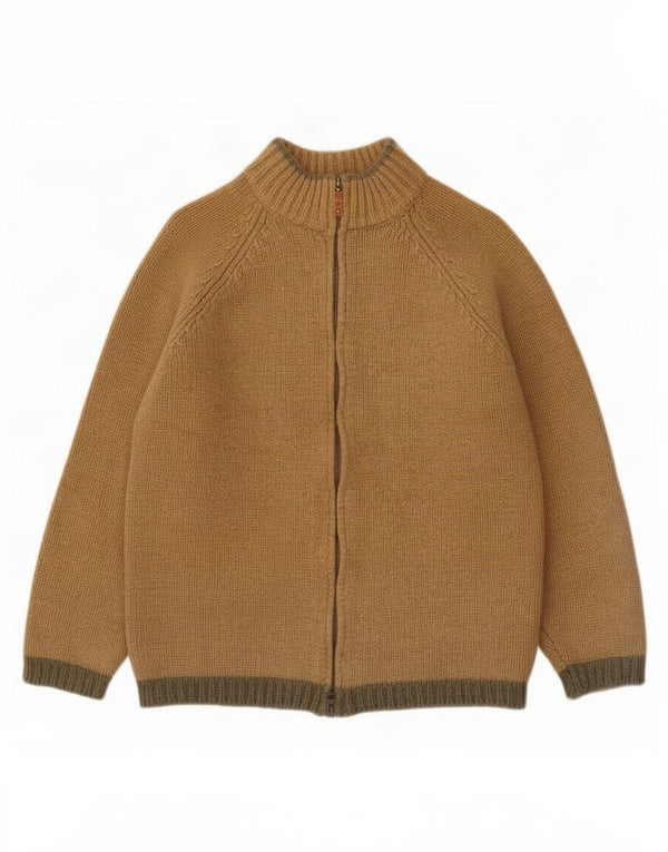 Pulover cardigan Massimo Dutti pentru femei UK 18 XL Lână maro