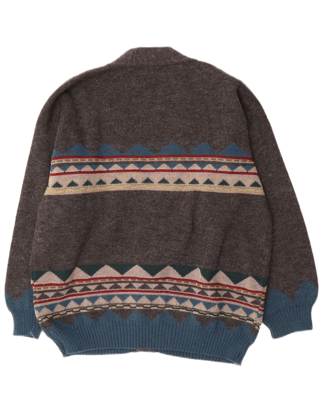 Pulover Cardigan Vintage pentru bărbați XL Gri Geometric