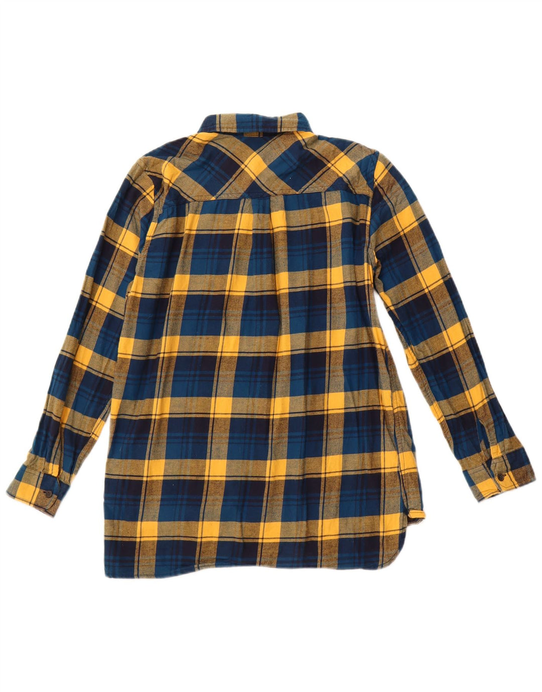 EDDIE BAUER Cămașă de flanel pentru femei UK 12, bumbac cu carouri albastru mediu