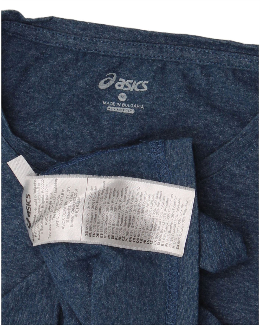 Tricou cu grafic ASICS pentru femei Top UK 12 Medium Bleumarin Bumbac cu pete