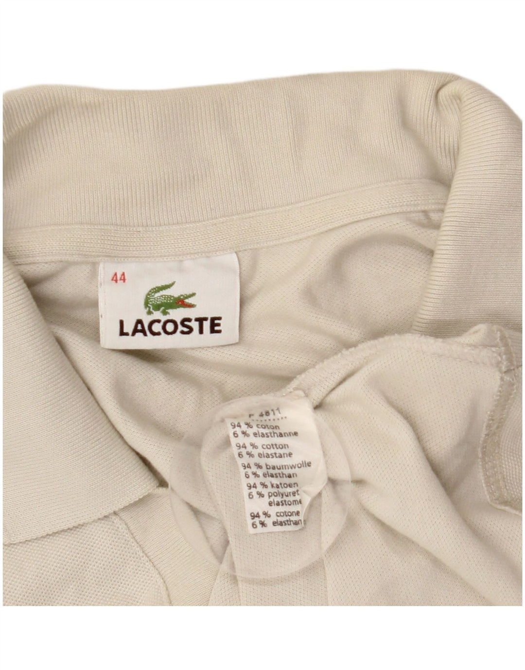 Tricou polo fără mâneci pentru femei LACOSTE Mărimea 44 Bumbac alb mare