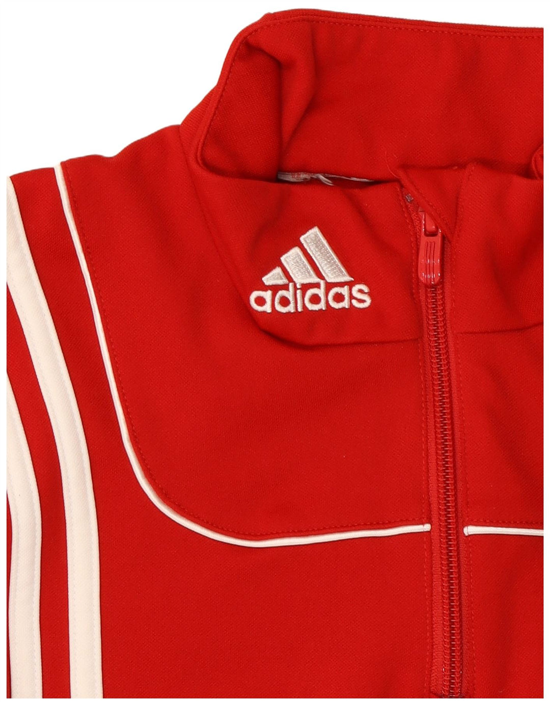 Pulover pentru bărbați Adidas, cu fermoar, cu gât, poliester roșu mediu