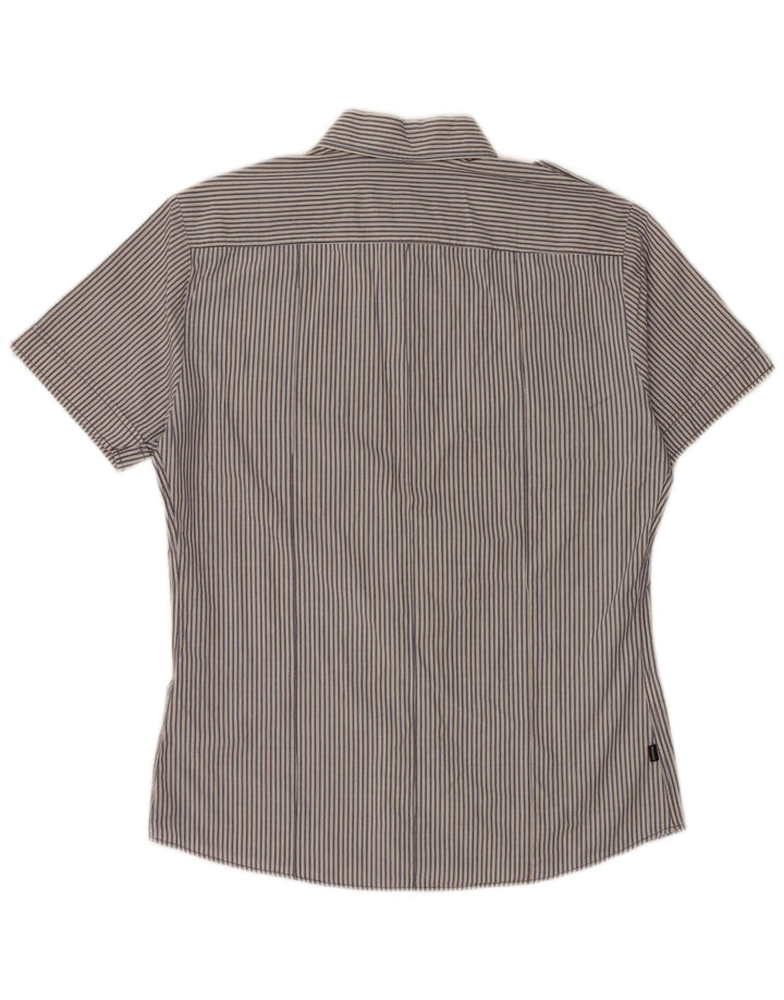 Cămașă militară cu mânecă scurtă pentru bărbați BLAUER, bumbac cu dungi albastre