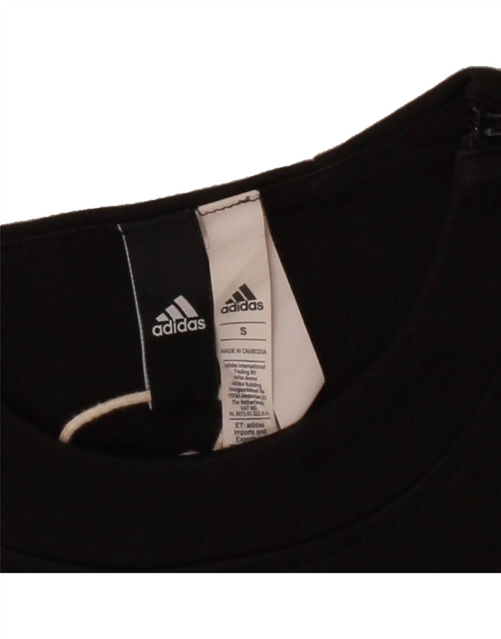 ADIDAS Womens Oversized Sweatshirt Jumper UK 10 Small Black Cotton Vintage Adidas and Second-Hand Adidas from Messina Hembry 