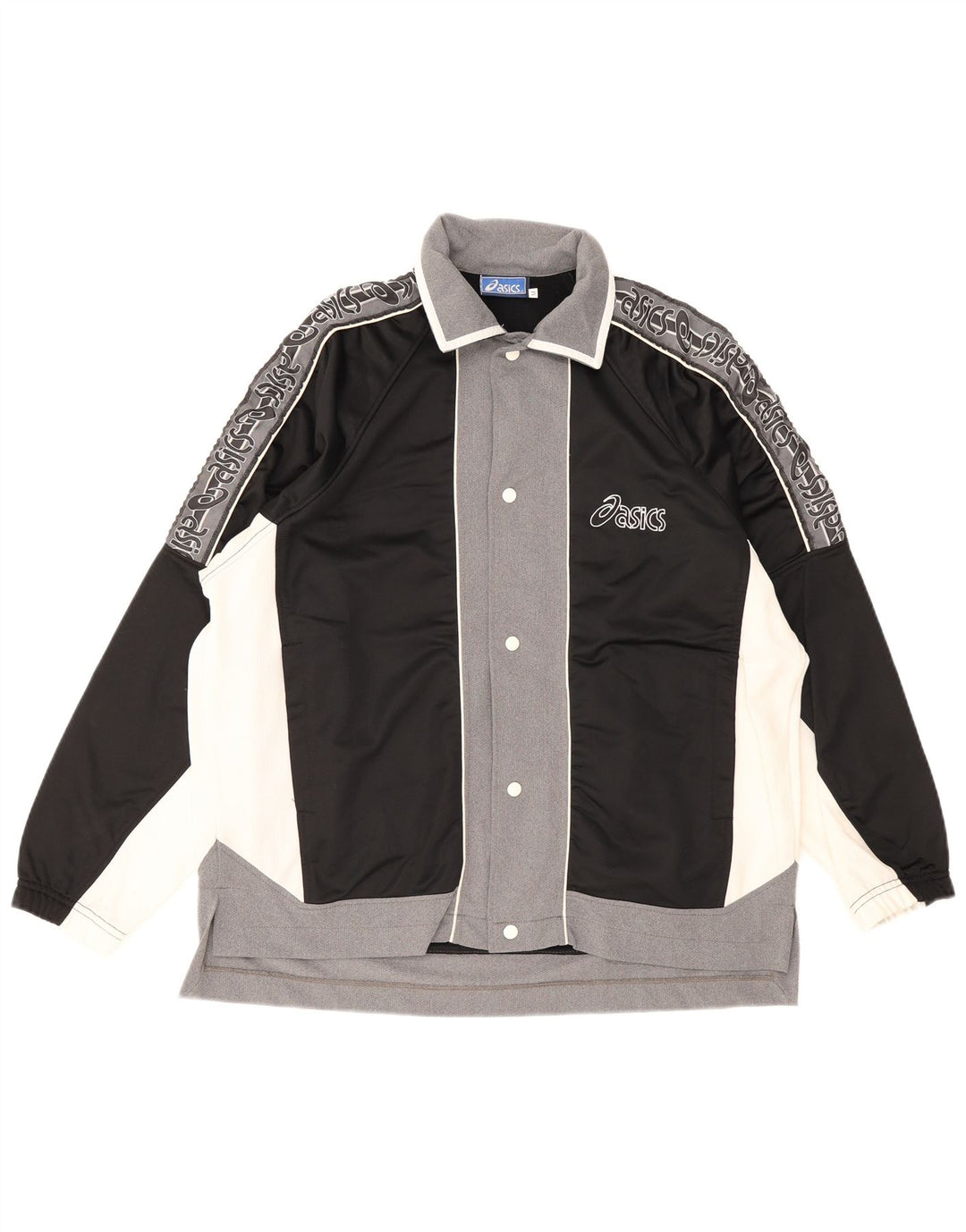 Jachetă de top pentru trening grafic Asics pentru bărbați, mediu negru, bloc de culoare