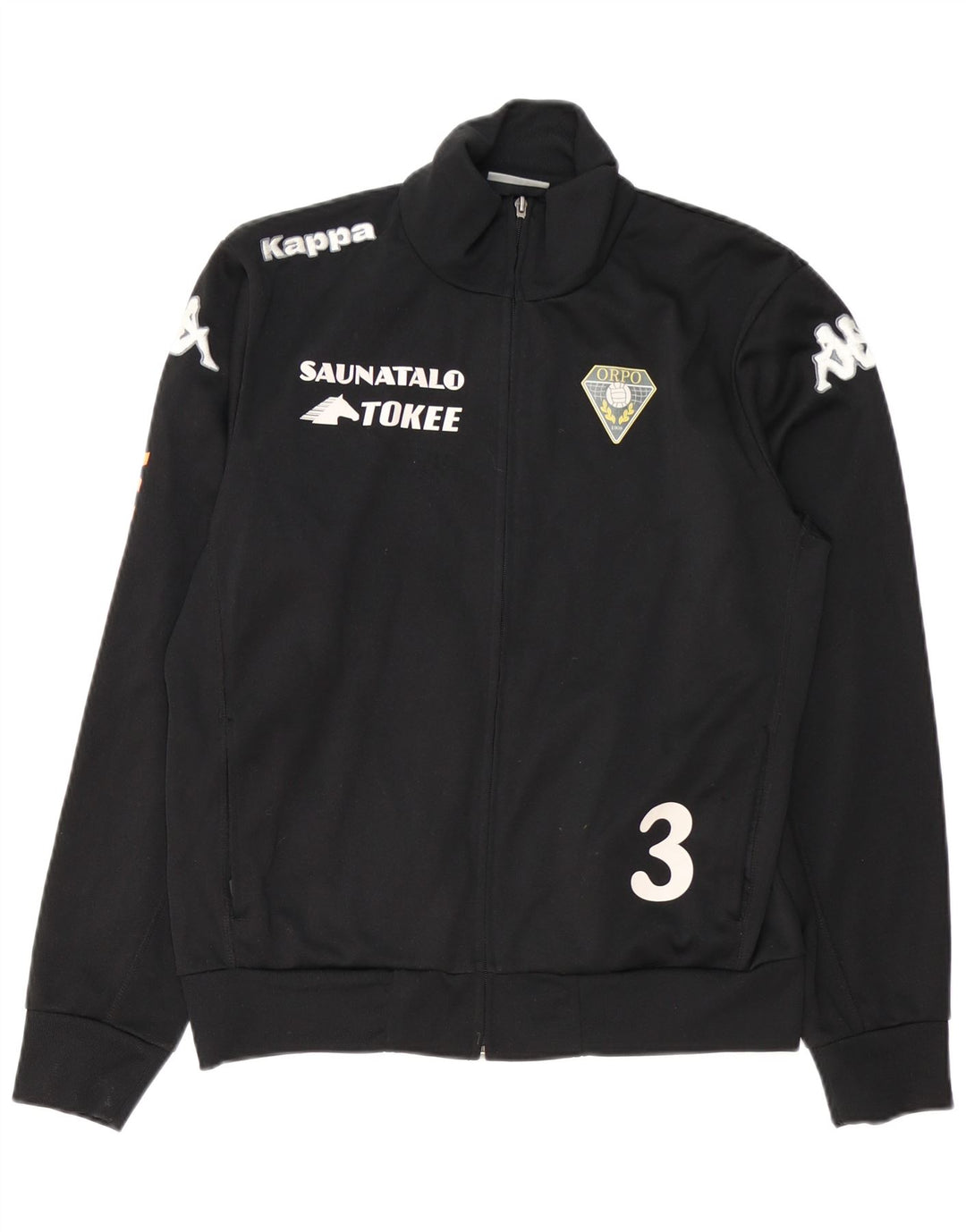 Jachetă de trening grafică KAPPA pentru bărbați, poliester mediu negru