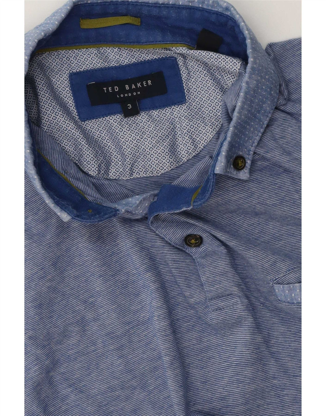 Tricou polo pentru bărbați Ted Baker Mărimea 3 Medium Blue Striped