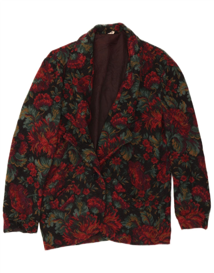 Jachetă Blazer Vintage Femei 1 Buton IT 44 Medium Multicolor Floral