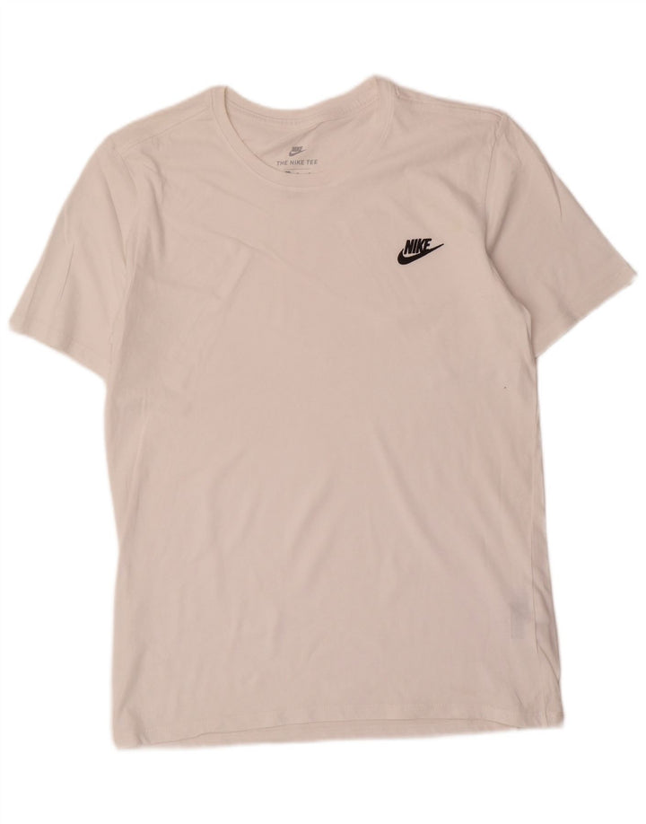 Tricou cu croi atletic Nike pentru bărbați, top mediu din bumbac alb