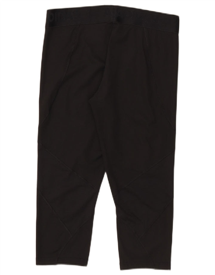 Leggings Capri Adidas pentru femei Tech Fit Marea Britanie 16/18 Poliester negru mare