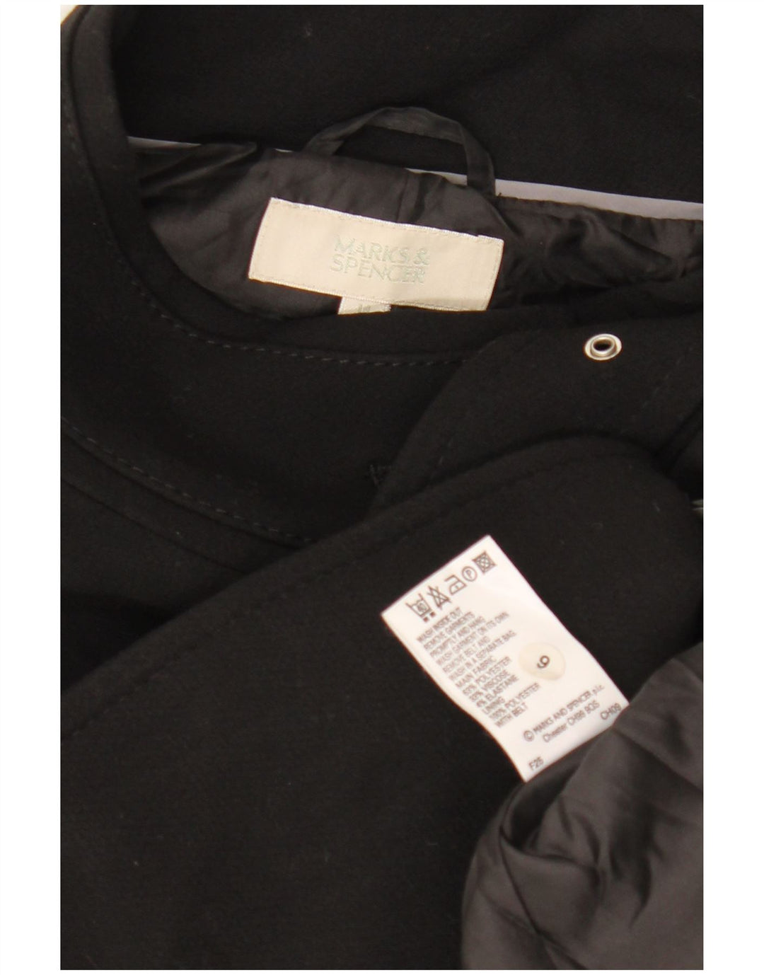 MARKS & SPENCER Palton pentru femei UK 14 Poliester mediu negru