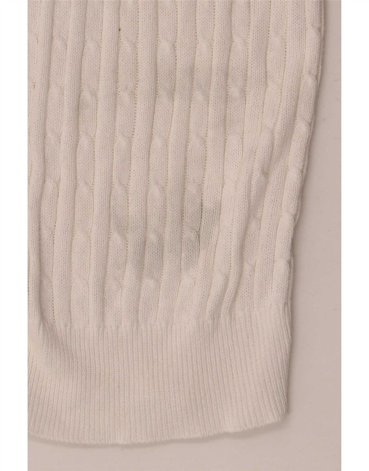 Pulover cardigan pentru femei Zara UK 12, bumbac alb mediu