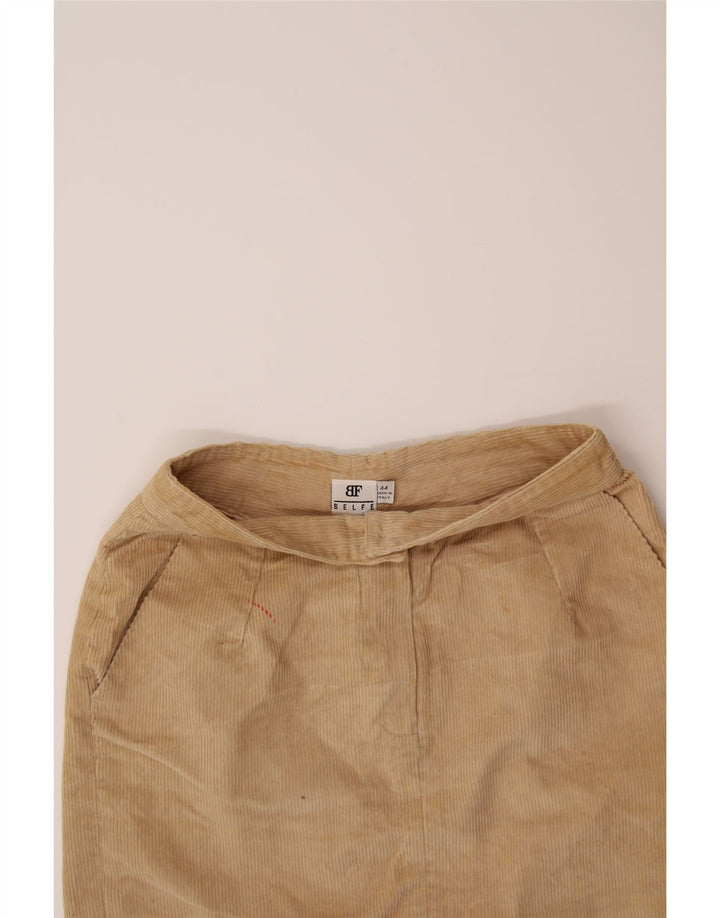 BELFE Womens Corduroy Skirt IT 44 Medium W26 Beige Cotton Vintage Belfe and Second-Hand Belfe from Messina Hembry 