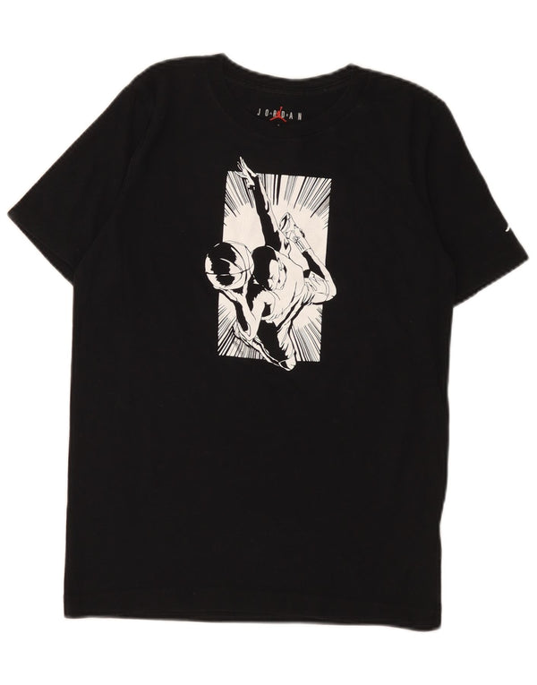 Tricou grafic Jordan pentru băieți Top 12-13 ani mare bumbac negru
