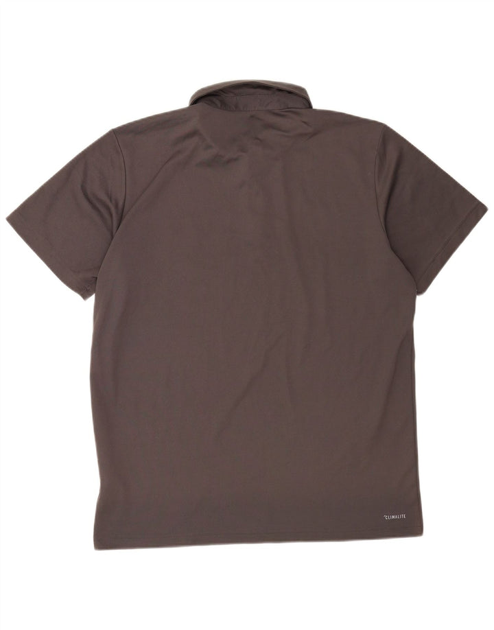 Tricou polo ADIDAS Climalite pentru bărbați, mare, gri din poliester