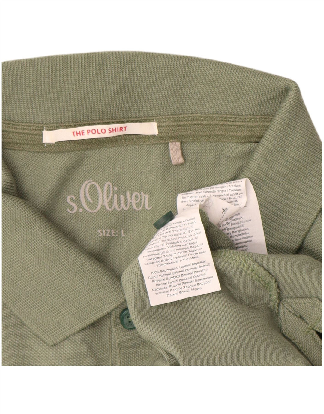 Tricou polo S.Oliver pentru bărbați, bumbac verde mare