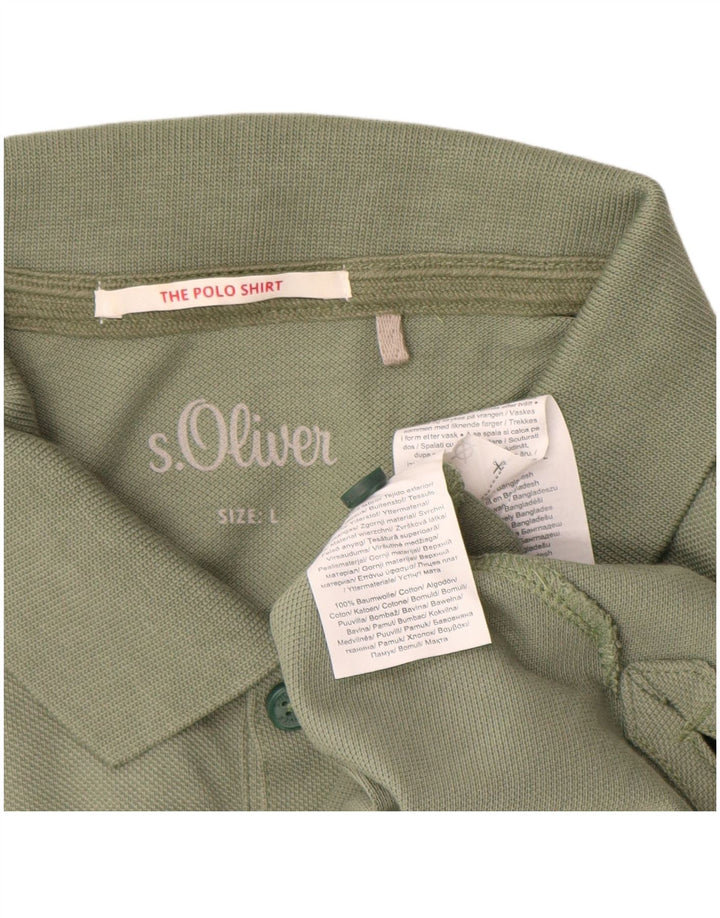 Tricou polo S.Oliver pentru bărbați, bumbac verde mare