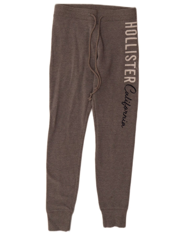 Pantaloni de trening grafic pentru femei HOLLISTER Pantaloni de jogging UK 4 XS Bumbac gri