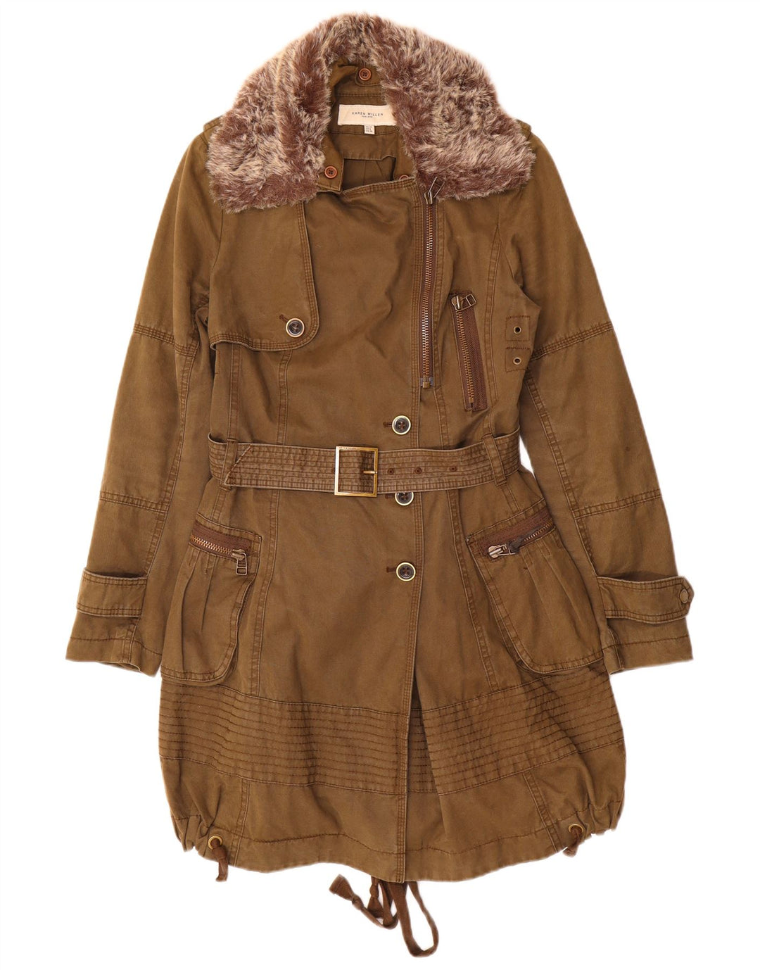 Jachetă parka pentru femei Karen Millen UK 10 mic maro bumbac