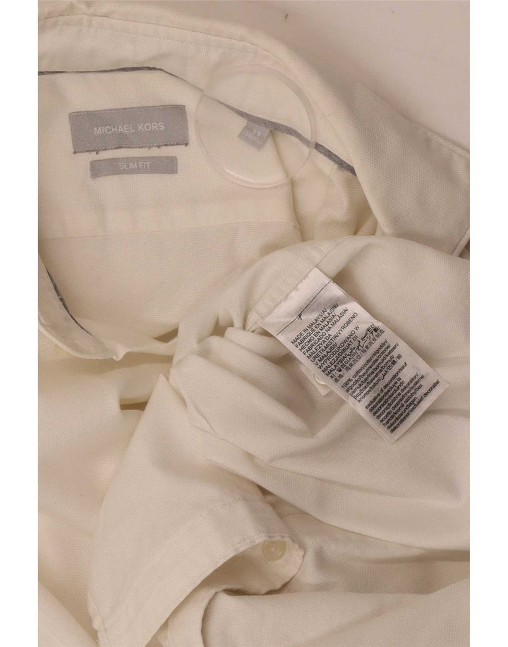 Cămașă pentru bărbați Michael Kors Slim Fit Mărimea 39 15 Bumbac alb mediu