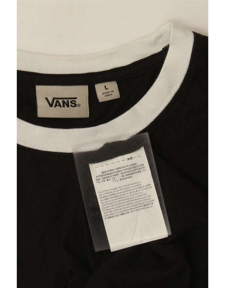 Tricou grafic Vans pentru bărbați Top mare, negru, geometric din bumbac