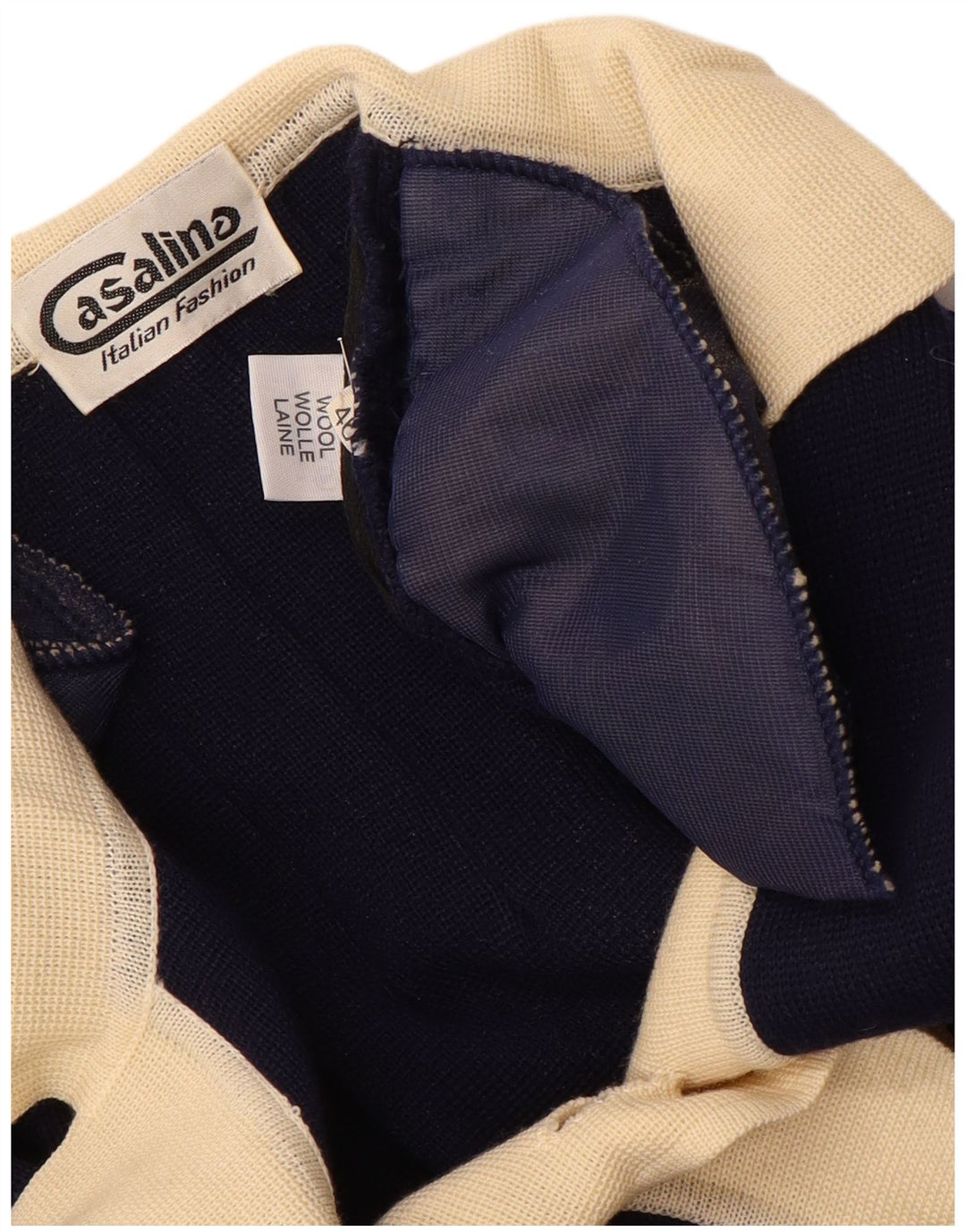 Pulover cardigan supradimensionat cu paragate vintage pentru femei IT 46 mare bleumarin