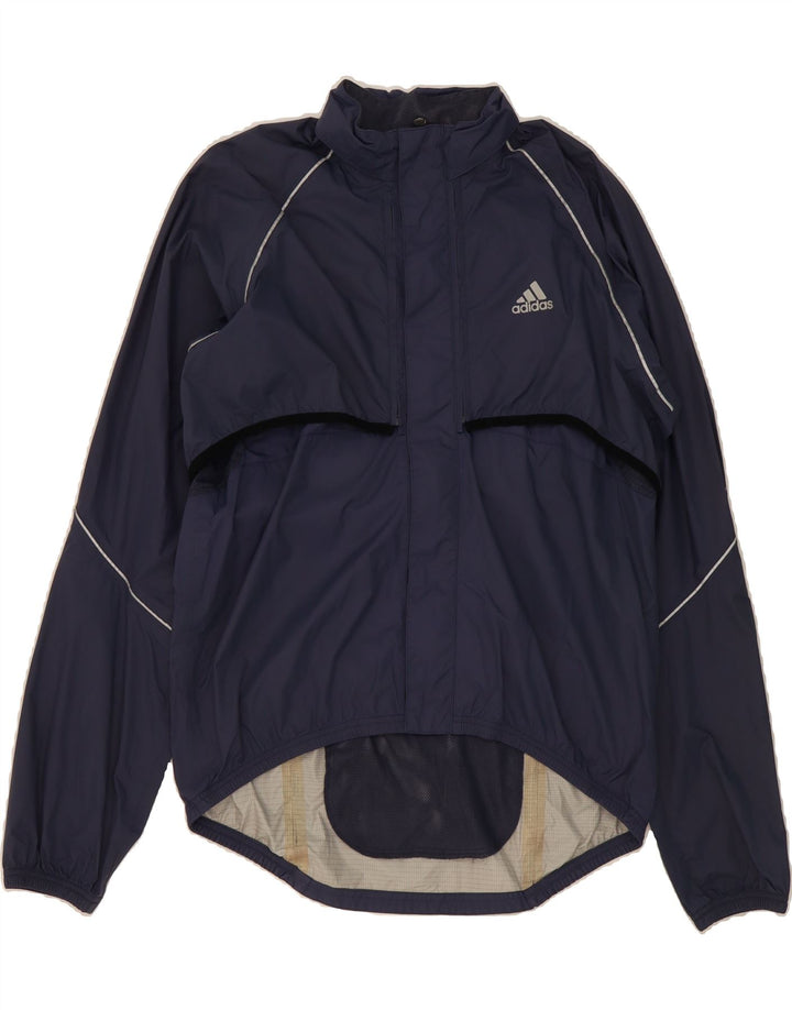 ADIDAS Mens Tracksuit Top Jacket Size 42/44 Large Navy Blue Polyester Vintage Adidas and Second-Hand Adidas from Messina Hembry 