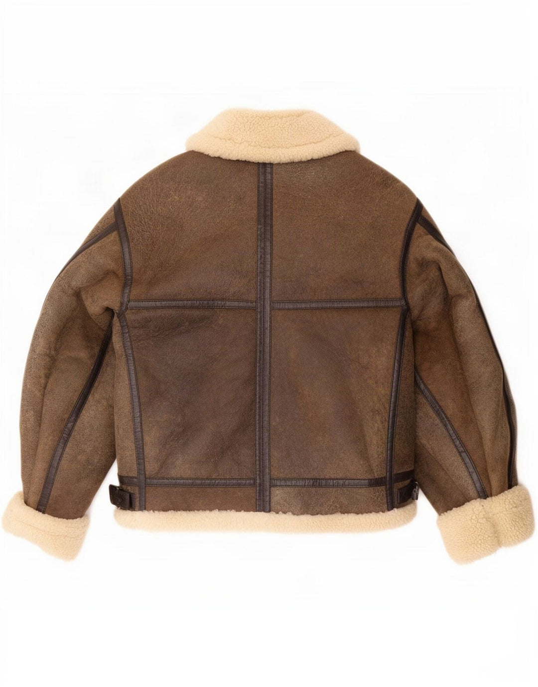 Jachetă din shearling pentru bărbați Wallace Sacks UK 40, mare, gri din piele