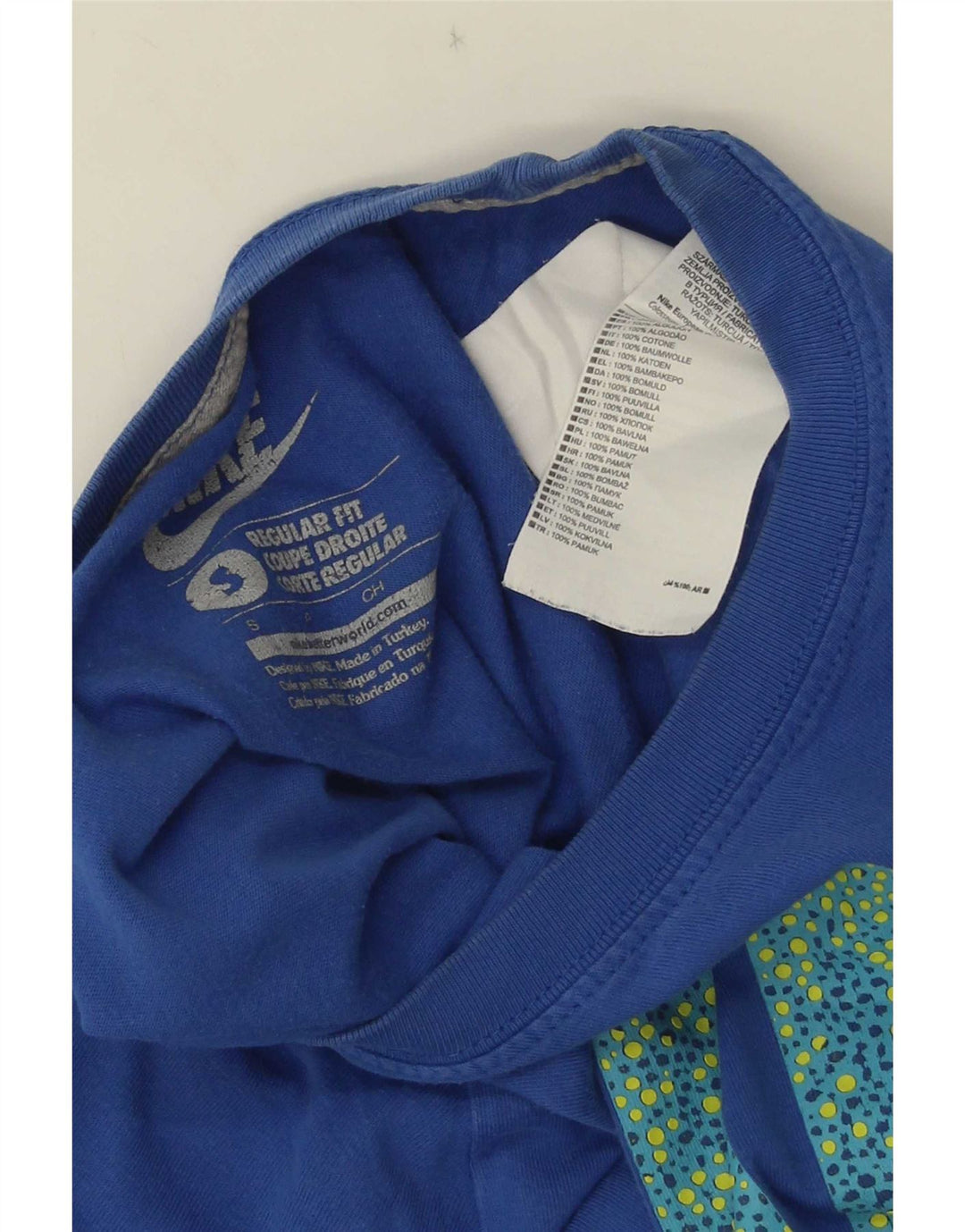 Tricou grafic pentru bărbați Nike Regular Fit Top mic, albastru, bumbac