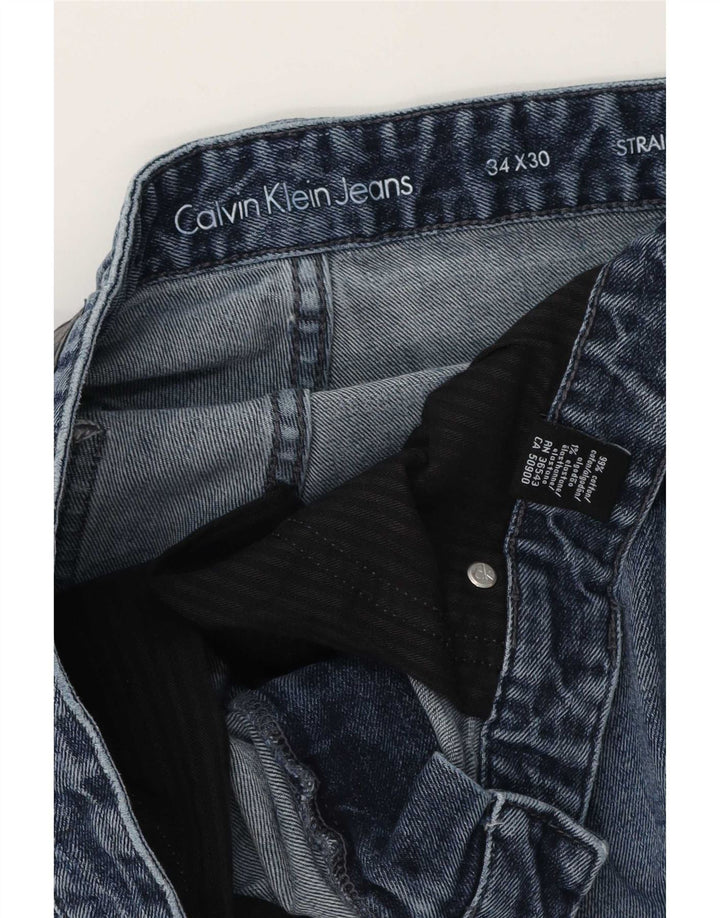 Calvin Klein Blugi drepti pentru bărbați W34 L26 Bumbac albastru