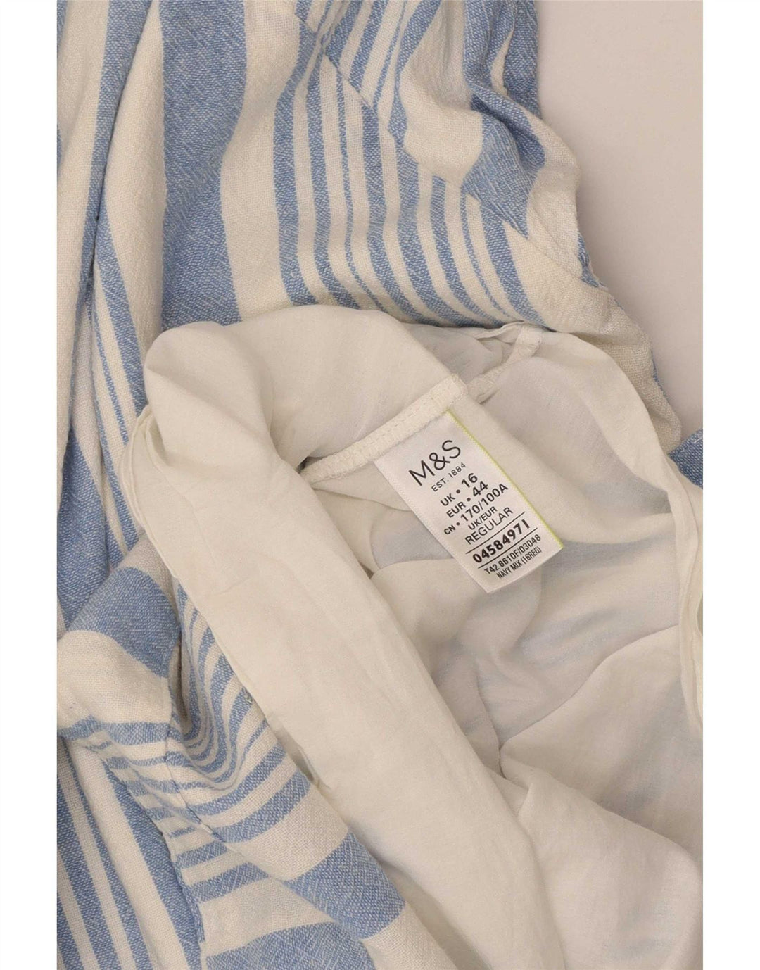 Rochie de bază fără mâneci pentru femei Marks & Spencer UK 16 mare cu dungi albastre