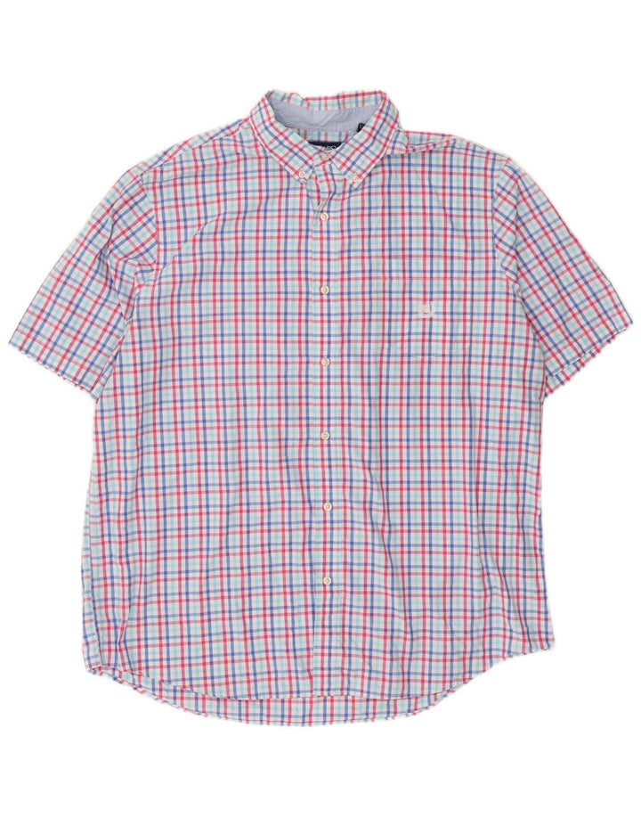 Cămașă cu mânecă scurtă pentru bărbați Chaps Easy Care 2XL, bumbac cu carouri multicolore